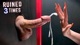 Hard Cock Gets Edged & Ruined 3 Times At The Gloryhole